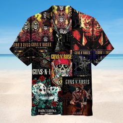 Guns N' Roses Concert Tour Collage Hawaiian Shirt