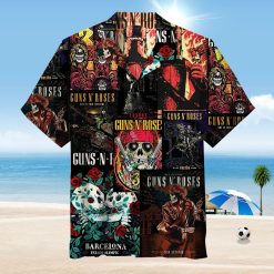 Guns N' Roses Dark Tour Collage Hawaiian Shirt