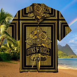 Guns N' Roses Gold Elegance Hawaiian Shirt