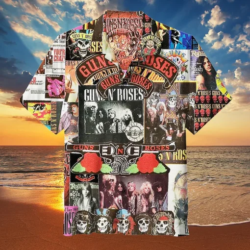 Guns N' Roses Rock Legends Collage Hawaiian Shirt