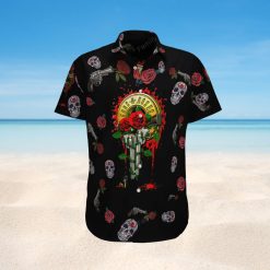 Guns N' Roses Skull and Roses Hawaiian Shirt