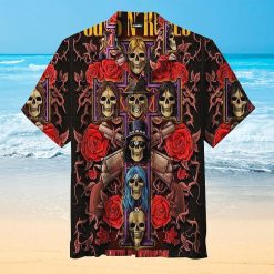 Guns N' Roses Skull Roses Hawaiian Shirt