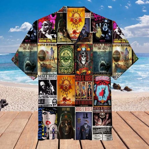 Guns N' Roses Tour Poster Collage Hawaiian Shirt