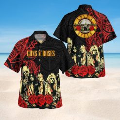 Guns N' Roses Tribal Rose Hawaiian Shirt