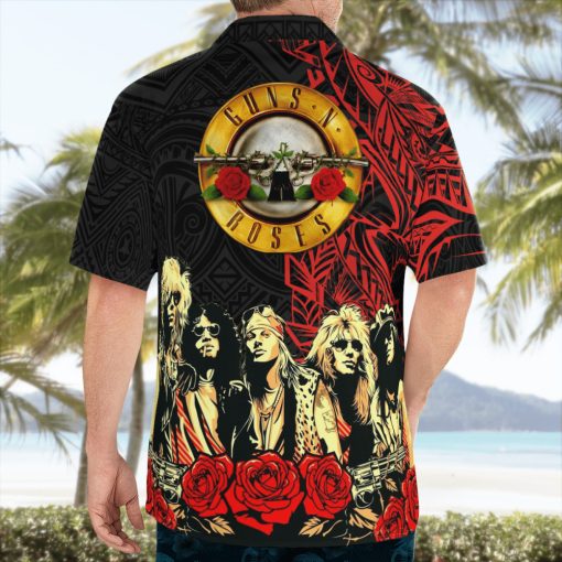 Guns N' Roses Tribal Rose Hawaiian Shirt back