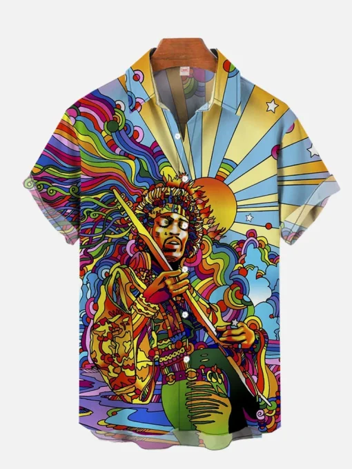 Jimi Hendrix Cosmic Groove Hawaiian Shirt