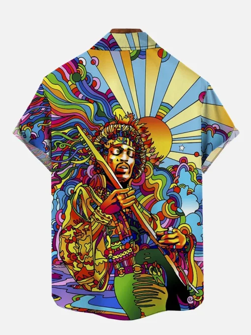 Jimi Hendrix Cosmic Groove Hawaiian Shirt back