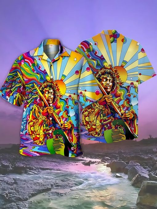 Jimi Hendrix Cosmic Groove Hawaiian Shirt