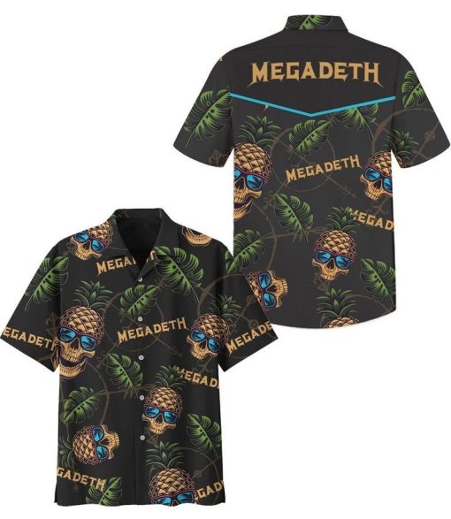 Megadeth Pineapple Skull Vibes Hawaiian Shirt