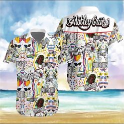 Mötley Crüe Vibrant Tour Collage Hawaiian Shirt