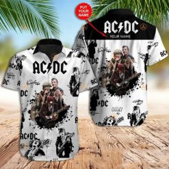 Personalized AC/DC Signature Rock Hawaiian Shirt