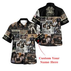 Personalized Queen Vintage Album Collage Hawaiian Shirt