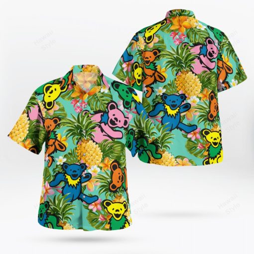 Pineapple Paradise Dancing Bears Grateful Dead Hawaiian Shirt