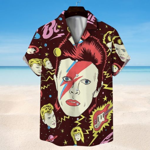 The Chameleon of Rock David Bowie Brown Hawaiian Shirt