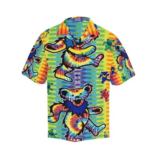 Tie-Dye Dancing Bears Grateful Dead Hawaiian Shirt front