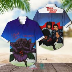 Thin Lizzy Black Rose Casual Hawaiian Shirt