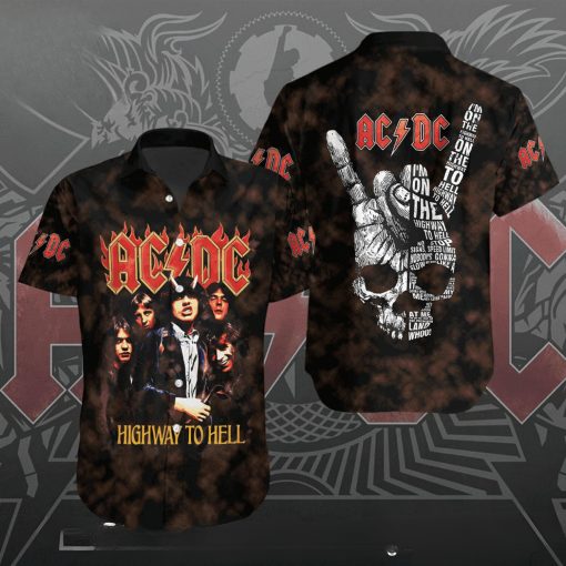 AC/DC Highway to Hell Skull Tribute Hawaiian Shirt