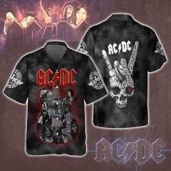 AC/DC Rock Legends Guitar Collage Hawaiian Shirt