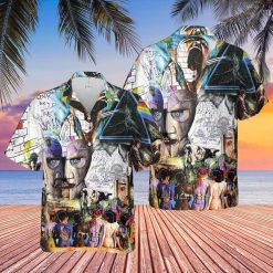 Pink Floyd Album Collage Digital Art Wish You Were Here Hawaiian Shirt