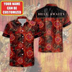 Slayer Hell Awaits Pentagram Hawaiian Shirt