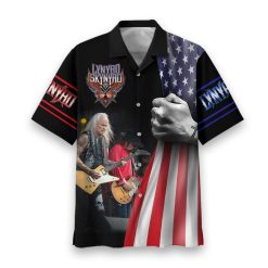 Lynyrd Skynyrd American Flag Design Hawaiian Shirt front