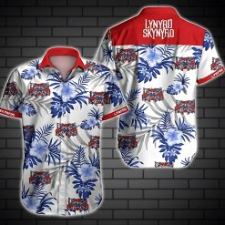 Lynyrd Skynyrd Us Rock Band White Hawaiian Shirt