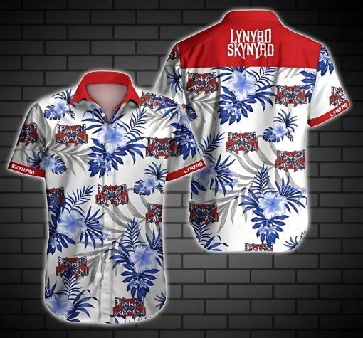 Lynyrd Skynyrd Us Rock Band White Hawaiian Shirt